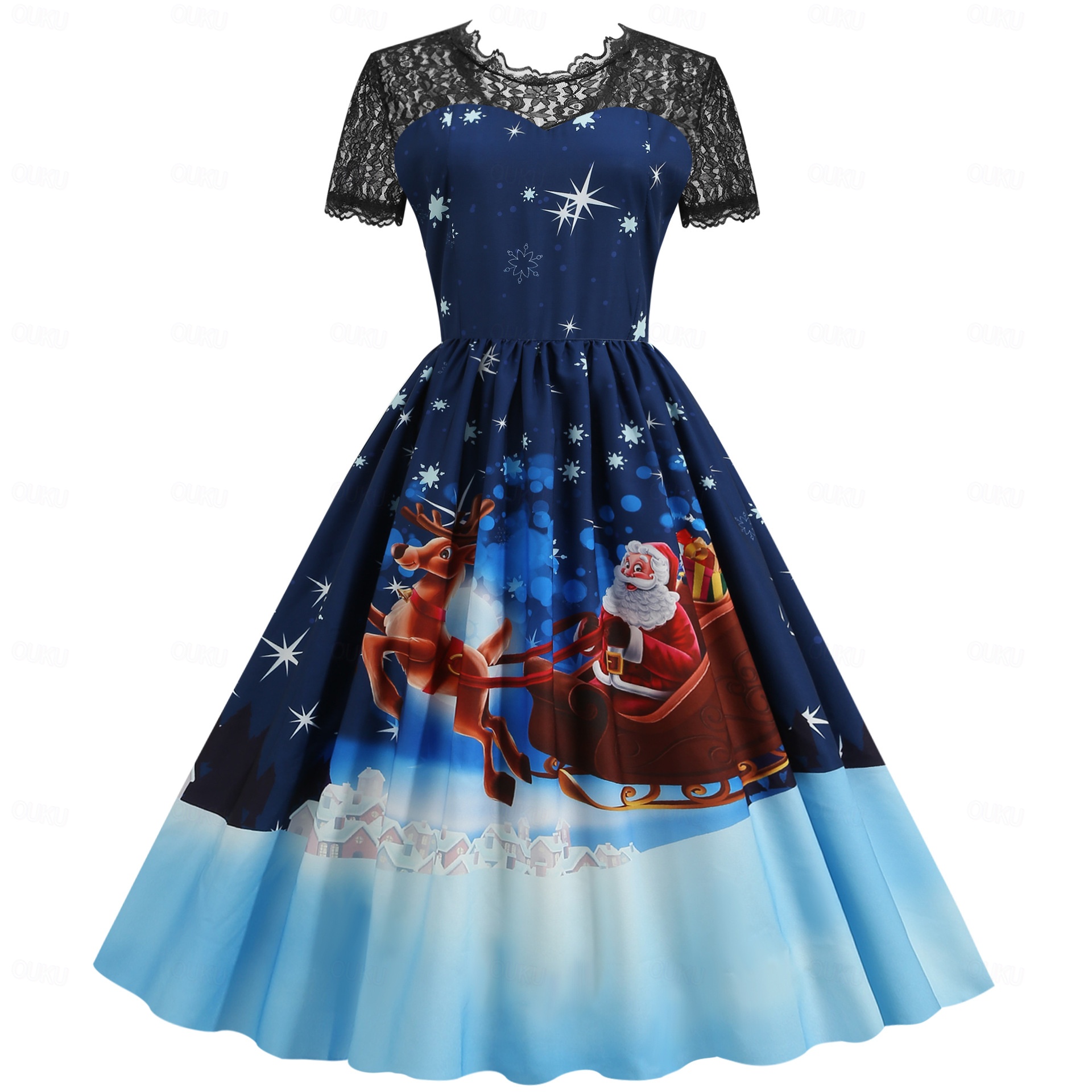 Santa Claus Mrs.Claus Fancy Christmas Dress Women's Cosplay Costume  Christmas Pattern Adults Christmas Masquerade Christmas Eve Christmas Party  Dress 2026 - US $28.99