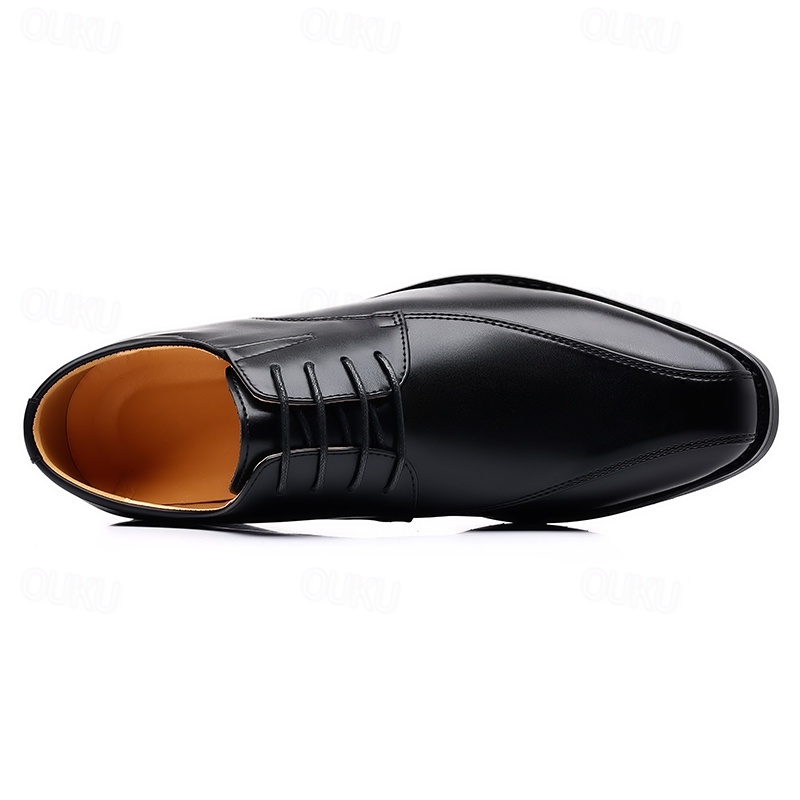 Men's Brown Faux Leather Dress Shoes with Lace-up Design, Elegant Formal  Footwear for Office, Weddings and Special Events 2026 - kr. 499