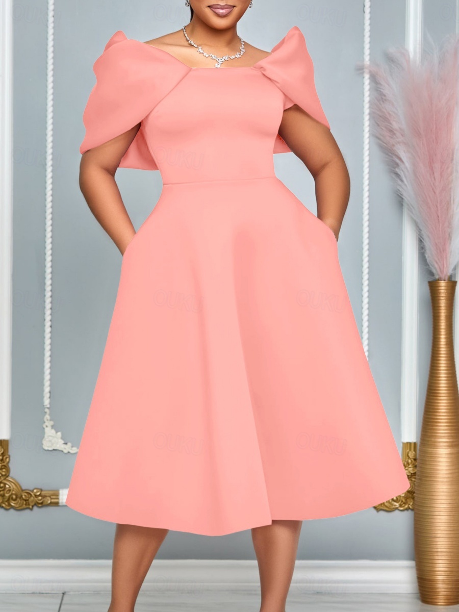 Kentucky Derby Women's Midi Dress A Line Dress Summer Dress Fit And Flare  Dress Puff Sleeve