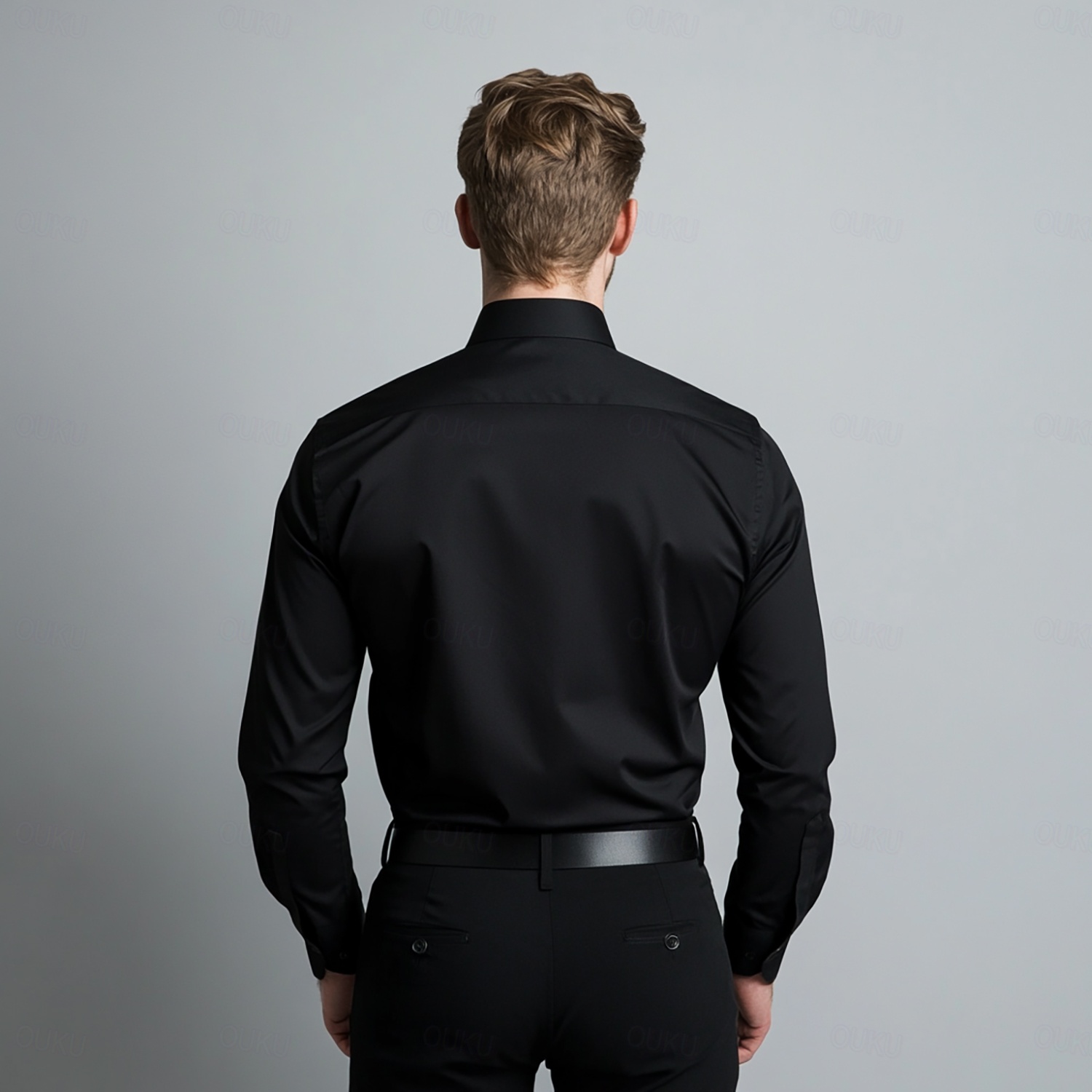 black dress shirt homecoming The Black Tux Essential Dress Shirt In Black | Size: Medium