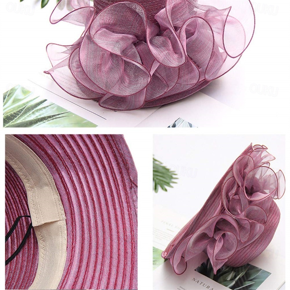 Purple Retro Womens Sinamay Floral Church Cloche Derby Hat T154 - CH12E3IBV5J