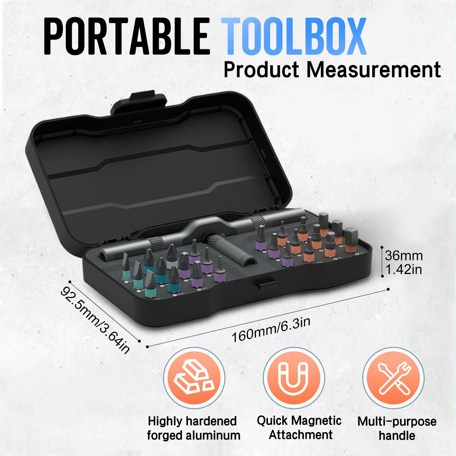 24-in-1 Magnetic Screwdriver Set - S2 Steel Ratchet Handle With Detachable Bits
