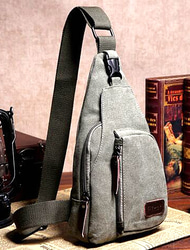 Unisex Borsa a tracolla Sling Borsello da petto Tela Esterno Sport Tinta unita Nero Verde militare Marrone