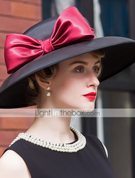 Kalap Fejfedők Sima zsávoly Bowler / Cloche kalap Szalmakalap Esküvő Bálint nap Kentucky Derby Lóverseny Melbourne Kupa Glam Elegáns és luxus Romantikus Val vel Pillangó Illesztés Sisak Fejfedők