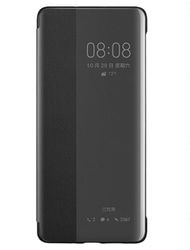 telefon Ügy Kompatibilitás Huawei P20 P20 Pro P30 P30 Pro Héjtok Bőrtok Flip tok Flip Betekintő ablakkal Automatikus alvó állapot / felébredés Tömör szín Kemény PU bőr