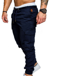 Voor heren Cargohosen Cargo-broek Joggingbroeken Jogger Broek Trekkoord Elastische taille Meerdere zakken Effen Kleur Buitensporten Alledaagse kleding Streetwear Casual Zwart Wit
