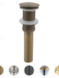 Brass Pop Up Sink Drain Stopper with Overflow Bathroom Faucet Vessel Vanity Sink Drainer