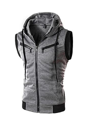 Voor heren Trui met capuchon Rode Wijn Lichtgrijs Donkergrijs Capuchon Kleurenblok Sport & Outdoor Casual Kleding Hoodies Sweatshirts Mouwloos