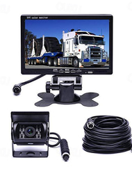 718D 7 tum TFT-LCD 600TVL 480 TV-linjer CCD Kabel 120 grader 7 tum Bil baksidesats Vattentät / Nattseende / Ljusstyrkoreglering för Buss / Lastbil