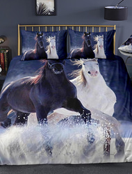 3D Wolf Print Duvet Cover Bedding Sets Comforter Cover with 1 Duvet Cover or Coverlet，1Sheet，2 Pillowcases for Double/Queen/King(1 Pillowcase for Twin/Single)