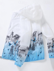 Voor heren Dames Wandelen huid jas Buitenshuis Opvouwbare UV-zonbescherming Sneldrogend Lichtgewicht Jack Trui met capuchon Vissen Klimmen Hardlopen grijs blauw Hemelsblauw Marineblauw Geel