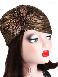 Retro Vintage Goldene Zwanziger 1920er Rüschen-Turban-Hut Kopfbedeckungen Charleston Hochzeitsgast Damen Maskerade Alltagstauglich Hochzeitsempfang Junggesellinnenabschiedsparty Erwachsene Hut