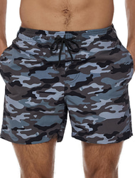 Herr Badshorts Snabb tork Boardshorts Baddräkt Snörning Mesh foder Med fickor Simmning Surfing Strand Vattensport Blommig Kamouflage Sommar Vår Höst