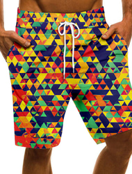 Men's Swim Trunks Swim Shorts Quick Dry Board Shorts Bathing Suit Drawstring with Pockets Swimming Surfing Beach Water Sports Printed Summer Spring