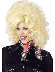 Perucă blondă pentru femei diva Country Western peruci de Halloween