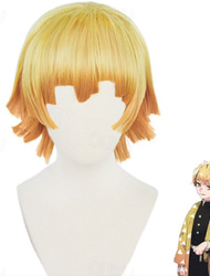 Demon Slayer: Kimetsu no Yaiba Agatsuma Zenitsu Anime Cosplay kostuum Meer Accessoires Outfits Cosplay pakken Cosplay Pruiken Zwaard Top Broeken Riem Voor Voor heren Jongens Volwassenen