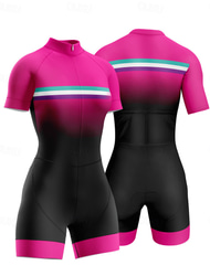 Dámské Kombinéza Krátký rukáv triatlon Stříbrná Tmavě šedá Lesní zelená Grafika Jezdit na kole Lycra Sportovní Grafika Oblečení