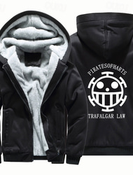 One Piece Trafalgar·Law Huvtröja Animé Ytterkläder Anime Grafisk Till Par Herr Dam Vuxna Varmstämpling Ledigt / vardag