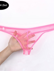 男性用 3パック Tバック Tバック下着 セクシーなパンティー スパンデックス 高通気性 ソフト 平織り ミディアムウエスト ブラック ホワイト