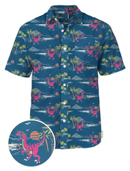 Men's Animal Dinosaur Coconut Tree Shirt Summer Hawaiian Shirt Aloha Shirt Short Sleeves Shirt Turndown Tropical Hawaiian Designer Outdoor Casual Daily White Black / Green Navy Blue 3D Print S M L