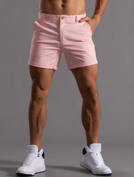 Herren Shorts Kurze Hosen Chino Bermuda Shorts Bermudas Arbeitsshorts Tasche Gerade geschnitten Glatt Komfort Atmungsaktiv Kurz Sports Outdoor Casual Täglich Modisch Strassenmode Schwarz Weiß