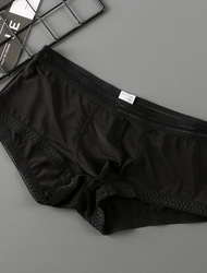 Per uomo 3 pezzi Boxer Slip Nylon Seta sintetica Lavabile Comodo Liscio A vita bassa Colore pelle Nero