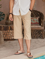 Men's Shorts Linen Shorts Summer Shorts Beach Shorts Capri Pants Pocket Drawstring Elastic Waist Plain Comfort Breathable Outdoor Daily Going out Fashion Streetwear Black White