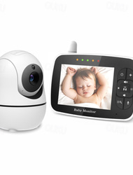 Baby Monitor - 3.5 Screen Video Baby Monitor with Camera and Audio - Remote Pan-Tilt-Zoom Night Vision VOX Mode Temperature Monitoring Lullabies 2-Way Talk 960ft Range