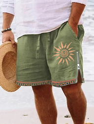 Herren Sonne Grafik-Drucke Boardshorts Badeshorts Badehose Schwimmshorts Bademode Mittlere Taillenlinie Strassenmode Hawaiianisch Designer Casual Täglich Festtage Zip Tasche Elastische Taille Designer