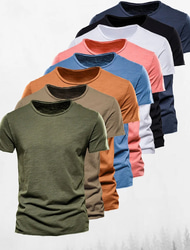 Bărbați Tricou Tee Top Mânecă scurtă Stil Nautic Vară Simplu Modă Designer De Bază Stil Clasic Vacanță Stradă Ieșire Negru Alb Roz Top tricou pentru bărbați