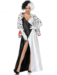 Sto a jeden dalmatin Cruella de Vil Šaty Cosplay Paruky Maškarní Cosplay kostým Sexy kostým Filmové kostýmy for Dámské Dospělé Plesová maškaráda