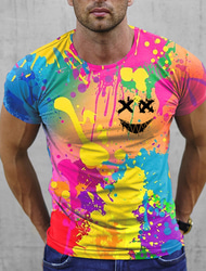 Bărbați Grafic Curcubeu Tricou Manșon scurt Tricou Tipărire 3D Stil Nautic Cămașă Epocă Modă Designer În aer liber Zilnic Sport Albastru Portocaliu Trifoi Primavara vara Îmbrăcăminte S M L XL 2XL 3XL