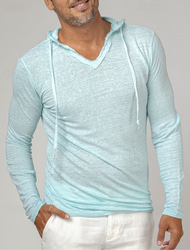 Bărbați Tricou Tee Top Manșon Lung Capișon Vară Simplu Modă Designer De Bază Vacanță Stradă Ieșire Alb Bleumarin Maro Top tricou pentru bărbați
