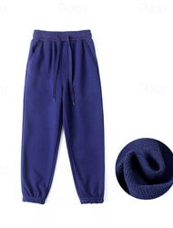 Niños Chico Pantalones Pantalones Color sólido Suave Pantalones Exterior Algodón Adorable Diario Ceniza gris flotante Color azul