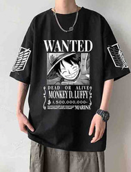 One Piece Aap D. Luffy T-Shirt Anime Cartoon Anime Harajuku Grafisch Kawaii Voor Voor Stel Voor heren Dames Volwassenen Back To School Heet stempelen