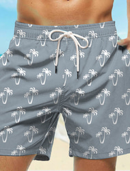 Herren Kokosnussbaum Badeshorts Boardshorts Badeshorts Badehose Schwimmshorts Mittlere Taillenlinie Hawaiianisch Brautkleider schlicht Festtage Strand Kordelzug mit Mesh-Futter Elastische Taille