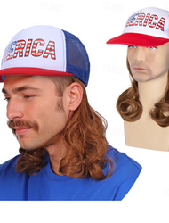 Pălărie cu păr încâlcit unisex ajustabil Perucă lungă de baseball Hairstyle pentru Femei Fete și Băieți Perucă Mullet de Halloween