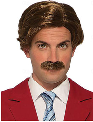 Anchorman Ron Burgundy Wig and Mustache Halloween Wigs Halloween Wigs