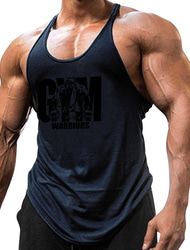 Homens Gráfico Letra Malha Íntima Top de colete Camiseta Interior Camisetas Regatas Racerback Sem Manga Camiseta Decote U Camisa Moda Músculo Treino Férias Esporte Diário Preto Branco Amarelo Verão