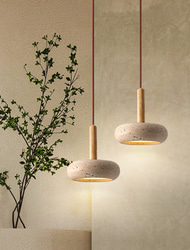 lampada a sospensione a led 15 cm 1 luce 3 luci 3 luci a sospensione colore design lanterna lampada a sospensione legno geometrico vintage soggiorno camera da letto sala da pranzo 110-240v