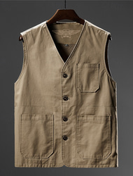 Ανδρικά Veste Gilet Γιλέκο ψαρέματος Veste de Drumeție Αμάνικο γιλέκο Τζάκετ Gilet ΕΞΩΤΕΡΙΚΟΥ ΧΩΡΟΥ Ψάρεμα Καθημερινά Ρούχα Διακοπές Σύγχρονη Σύγχρονη Καθημερινό Καλοκαίρι Άνοιξη Κουμπί Τσέπη 95