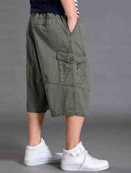 Bărbați Pantaloni Scurți Cargo Pantaloni scurți de lucru Pantaloni Capri Cordon Talie elastică Simplu Purtabil Lungime gambă În aer liber Zilnic Ieșire Modă Clasic Verde Militar Negru