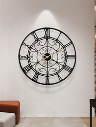 Runde hohle Wanduhr, kreative, geräuschlose, nicht tickende Wanduhren, batteriebetriebene dekorative Metalluhr für Wohnzimmer, Schlafzimmer, Küche, Büro, 60 cm