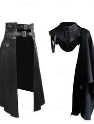 Retrò Vintage Medievale Rinascimento Gonna Costume Cosplay Scialli Fiera del Ren Vichingo Tinta unita Per uomo Fantasia Stile Steampunk Mascherata Casual Quotidiano LARP Adulti Gonne Scialle