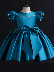 Peuter Voor meisjes Feestjurk Lovertje Korte mouw Prestatie Netstof leuke Style Prinses Polyester Boven de knie Schede jurk Tule-jurk Zomer Lente Herfst 3-7 jaar Zilver Zwart Wit