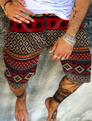 Men's Grid / Plaid Geometric Pattern Swimming Trunks Board Shorts Shorts Mid Waist Vintage Fashion Designer Casual Daily Holiday Pocket Drawstring Elastic Waist Designer Clothing Apparel