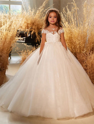 kinderkleidung Mädchen Blumenmädchen Kleid Party Kleid Feste Farbe Kurzarm Leistung Hochzeit Party Gitter Prinzessin Süß Gitter Mitte der Wade Etuikleid Tüll-Kleid Sommer Frühling Herbst 4-12 Jahre