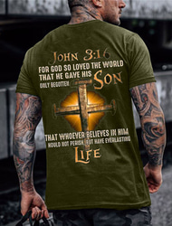 Herren Grafik Buchstabe Glaube T Shirt T-Shirt Baumwolle Kurzarm Grafik Hemd Schwarz 1 Schwarz Armeegrün Bequemes T-Shirt Outdoor Lässig Modedesigner-Kleidung