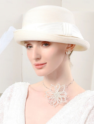 hoeden fiber bolhoed / clochehoed emmerhoed strohoed bruiloft theekransje elegante bruiloft met strik hoofddeksel hoofddeksels