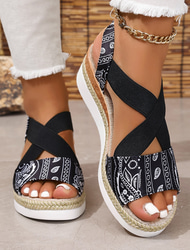 sandali con zeppa da donna sandali con plateau sandali estivi da spiaggia estivi con tacco nascosto punta aperta casual nero rosso blu